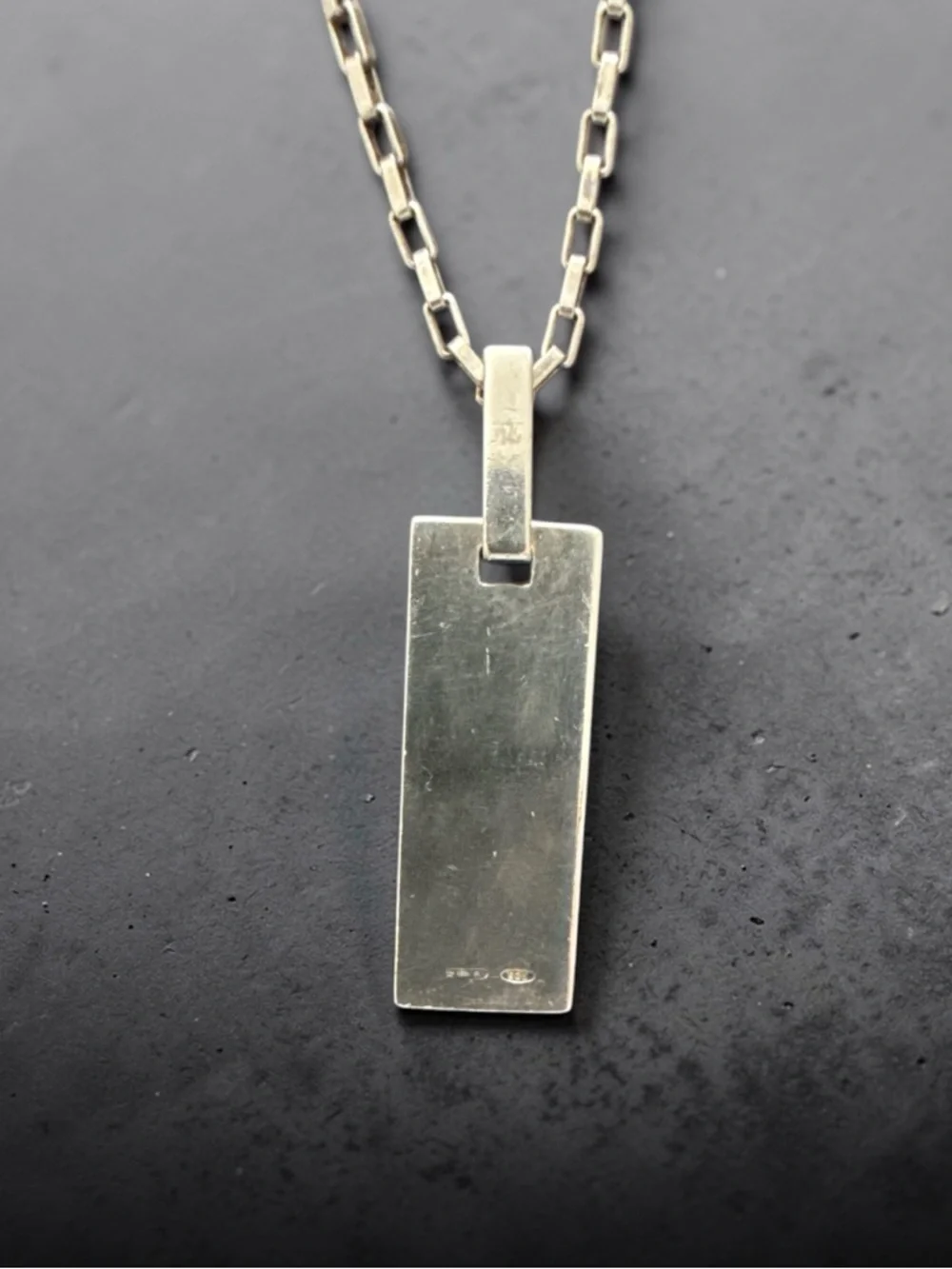 Gucci Sterling Silver 925 G Logo Bar Pendant Necklace - 50cm - Picture 3 of 5